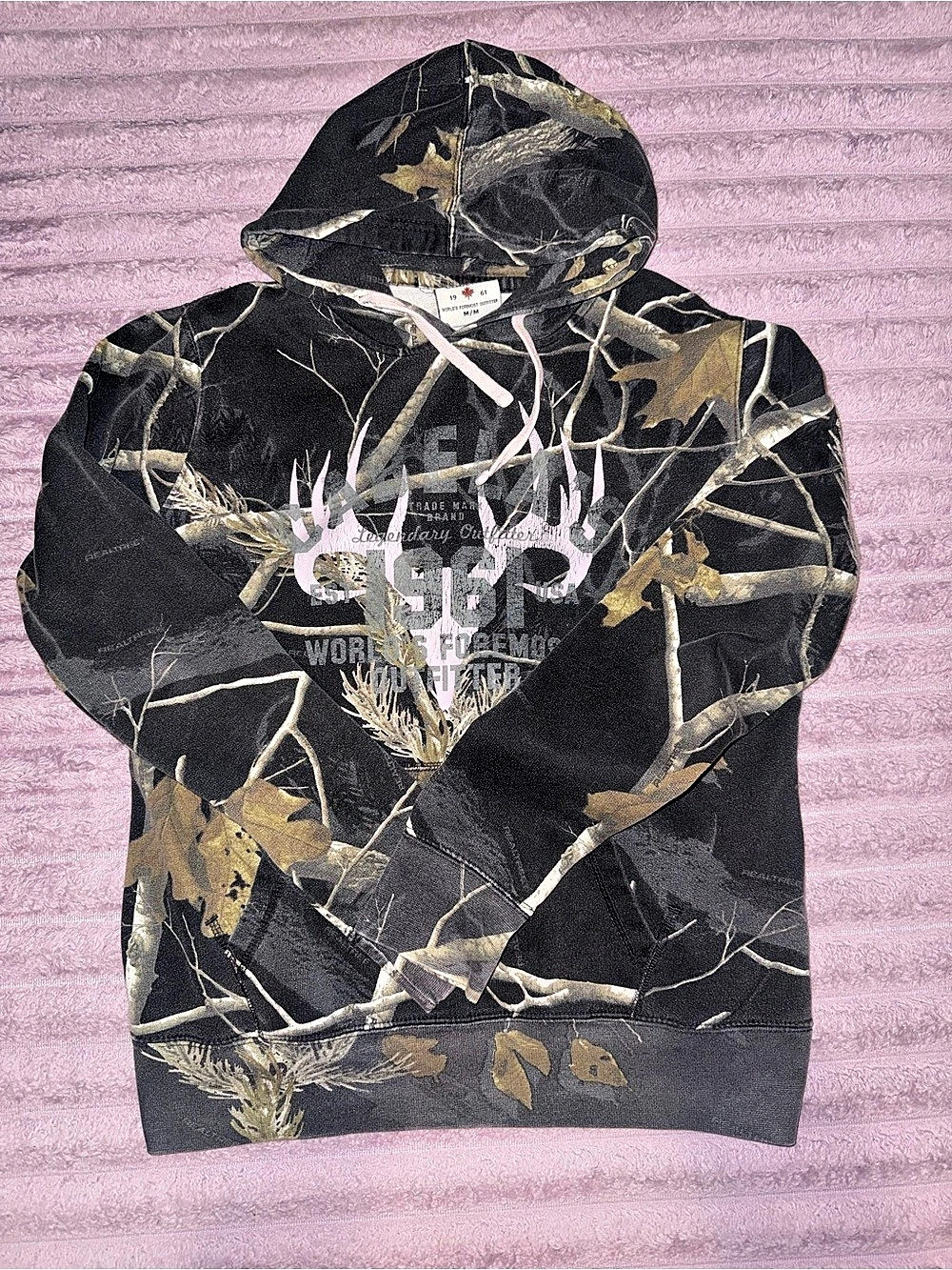 Cabelas Camo Graphic Hoodie Size Medium